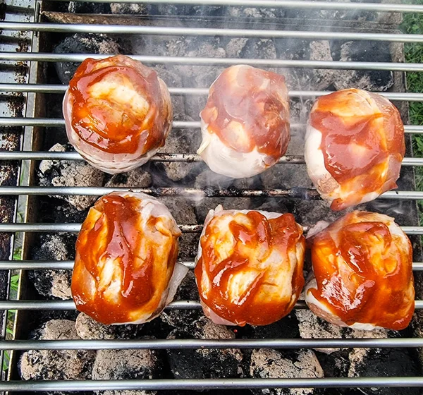 Moinkballs Boules Grillées Fromage Bœuf Bacon — Photo