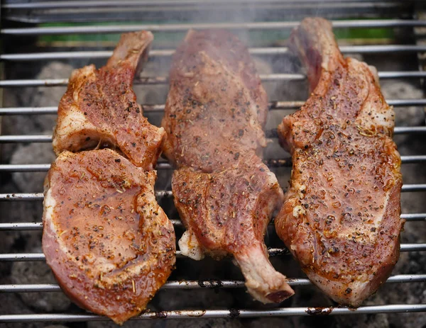 Carne Asada Parrilla Carbón —  Fotos de Stock