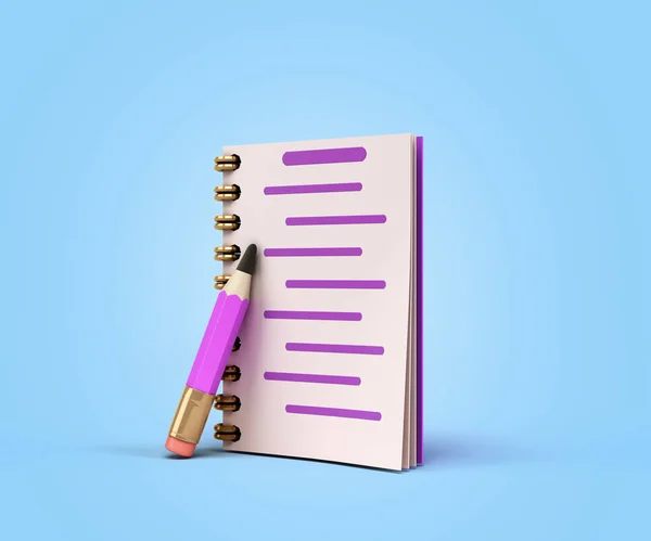 Notebook Simple Icon Render Blue Gradient — Stock Photo, Image