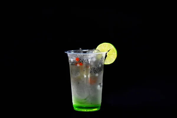 Melon Squash Soda Mocktail Isoliert Auf Farbigem Hintergrund — Stockfoto