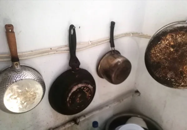 Bali Indonesia April 2022 Kitchen Equipment Hanging White Wall — 图库照片