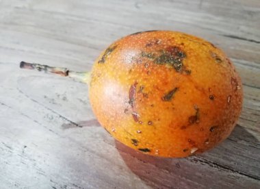 Eller tutkulu bir meyveyi yakından tutuyor.