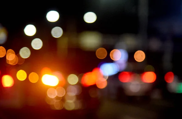 Blurry Light Background Traffic Night — Stock Photo, Image