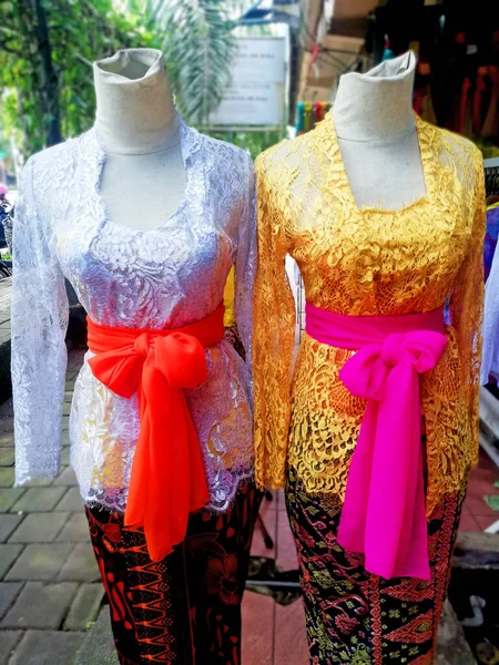 Robe Traditionnelle Indonésienne Appelée Kebaya Placée Vendue Dans Boutique — Photo