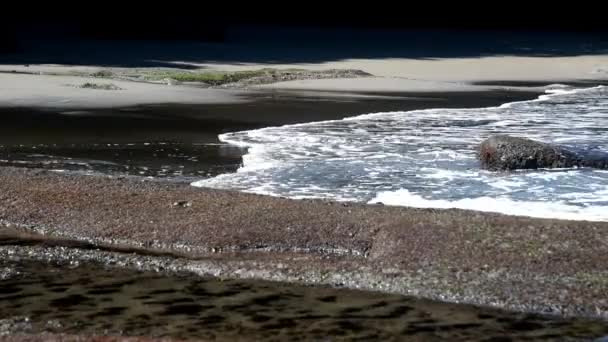 Seascapes South Coast Bali Island Indonesia Rock Formation Black Sand — Stock videók