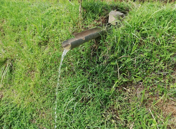 Pequeño Sistema Riego Campo Arroz — Foto de Stock