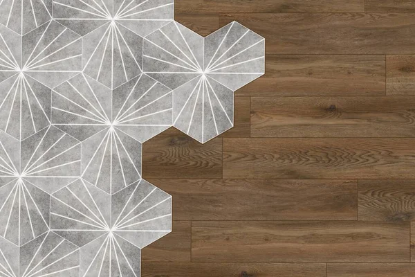 시멘트 이동용 바닥재 나무타기 텍스처 Wood Pattern Texture 실내외 세라믹 — 스톡 사진