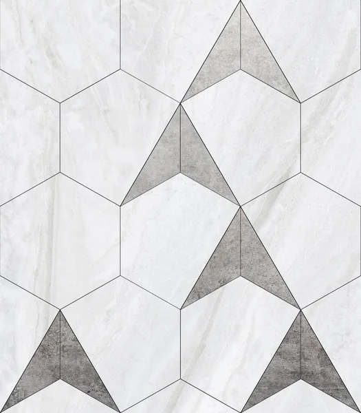 Beton Döşeme. Geçiş zemini. Tahta kiremit. İç seramik duvar döşemeleri ve döşeme döşemeleri için kullanılan ahşap desenli ahşap desen. Altıgen fayanslar ahşap zemine dökülüyor..