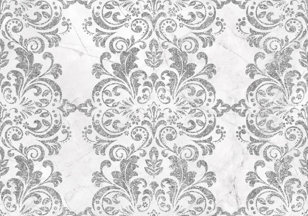 Papel Parede Vintage Floral Sem Costura Fundo Damasco — Fotografia de Stock