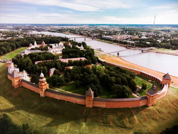 Kremlin Novgorod Orillas Del Río Volkhov Fortaleza Está Situada Centro — Foto de Stock