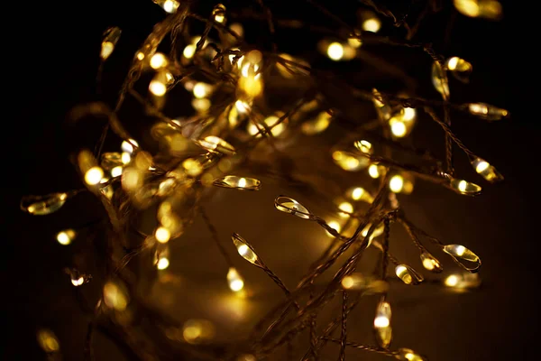 Guirlande De Lumières De Noël Floue Ampoule Led éclairage Jaune Clair Bokeh