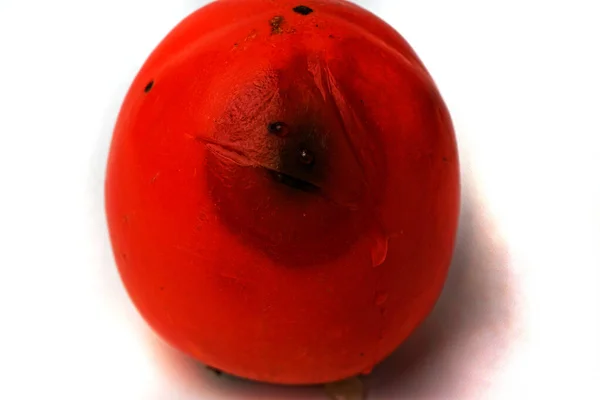 Orange Fruit Isolate White Background Moldy Persimmon Spoiled Fruit — Stockfoto