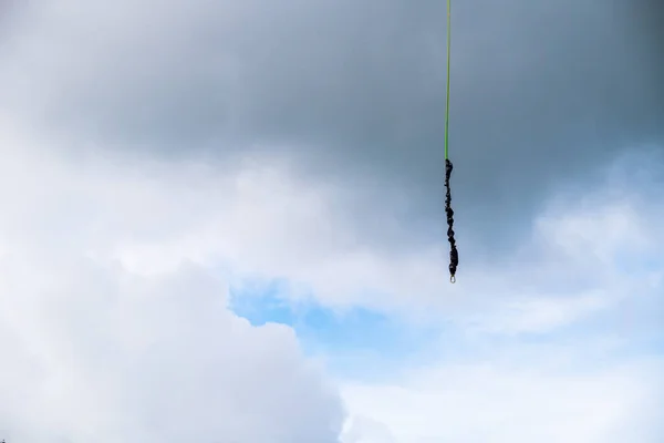 Background Blue Sky Clouds Hangs Mount Rope Jumping Sloka Jurmala — Stock Fotó