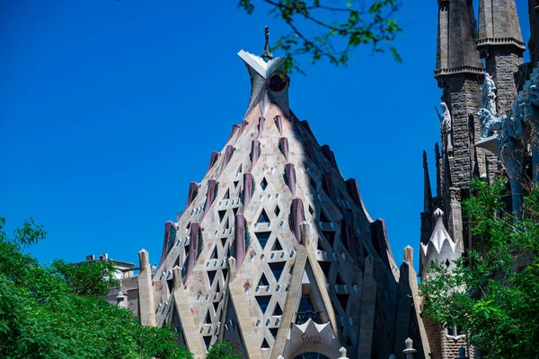 Barcelona Spain May 2022 Frame Famous Sagrada Familia Basilica Construction — ストック写真