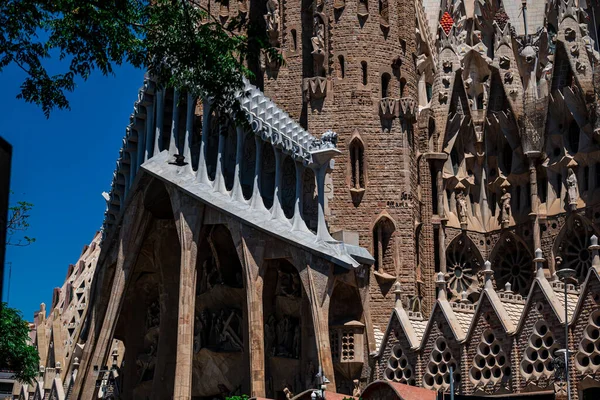 Barcelona Spain May 2022 Frame Famous Sagrada Familia Basilica Construction — ストック写真