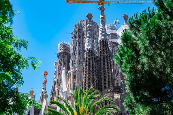 Barcelona Spain May 2022 Frame Famous Sagrada Familia Basilica Construction — ストック写真
