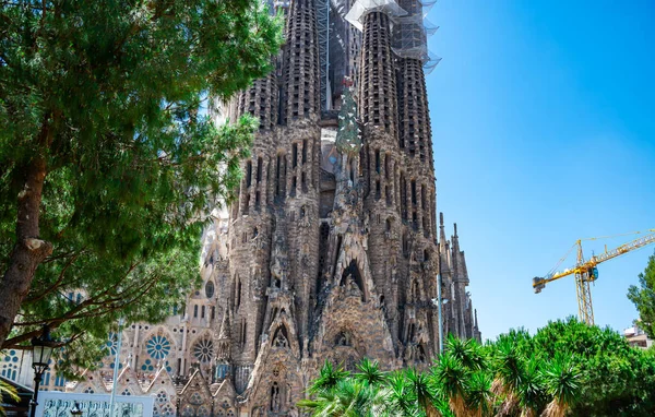 Barcelona Spain May 2022 Frame Famous Sagrada Familia Basilica Construction — ストック写真