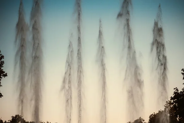 Day Photograph Sunset Performance Singing Magic Fountain Montjuic Barcelona Catalonia — Stok fotoğraf