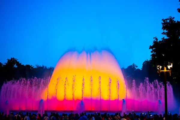 Barcelona Spain May 2022 Night Photograph Performance Singing Magic Fountain — Foto Stock