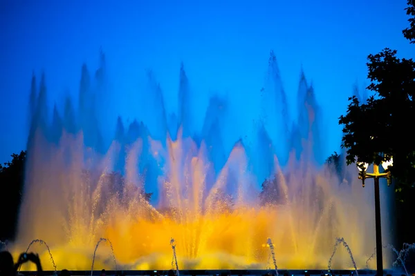 Barcelona Spain May 2022 Night Photograph Performance Singing Magic Fountain — 图库照片