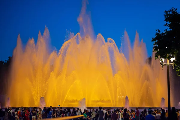 Barcelona Spain May 2022 Night Photograph Performance Singing Magic Fountain — Stockfoto