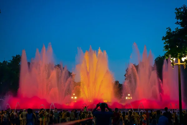 Barcelona Spain May 2022 Night Photograph Performance Singing Magic Fountain — 图库照片