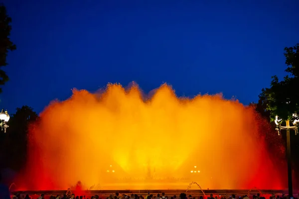 Barcelona Spain May 2022 Night Photograph Performance Singing Magic Fountain — Foto Stock