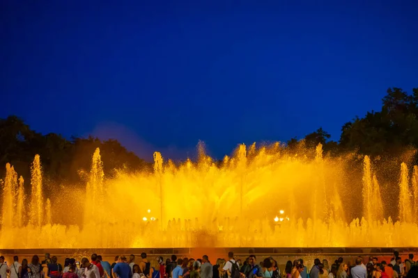 Barcelona Spain May 2022 Night Photograph Performance Singing Magic Fountain — Foto Stock