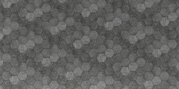 Hexágono Gris Piso Azulejo Textura Patrón Sucio —  Fotos de Stock