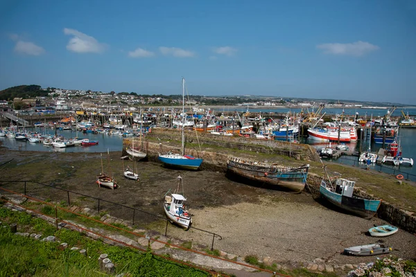 Newlyn Cornwall Inglaterra 2021 Visión General Del Antiguo Puerto Antecedentes — Foto de Stock