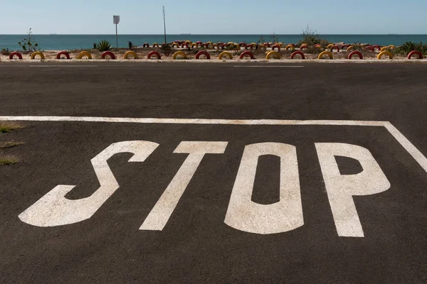 West Coast South Africa 2022 Painted Stop Sign Road Junction — Stockfoto