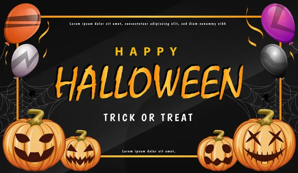 Happy Halloween Banner Party Invitation Background Halloween Element Vector Illustration — стоковый вектор