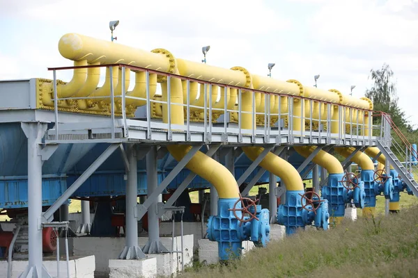 Sistema Transporte Gas Estación Bombeo Gasolina Estación Servicio Tanques Gasolina — Foto de Stock