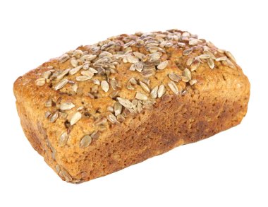 Susamlı beyaz ve siyah ekmek. Taze fırın. Beyaz arka planda gerçek ekmek. İzole edilmiş