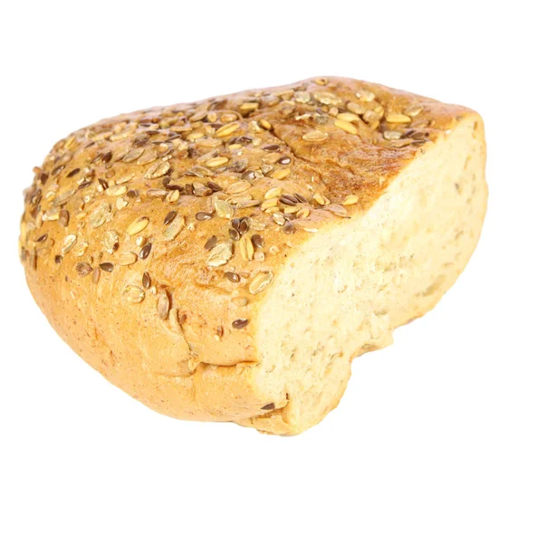 White Dark Bread Sesame Fresh Bakery Real Bread White Background — 스톡 사진