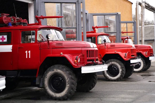 Fire Department Cars Hangar Fire Department Modern Fire Extinguishing Machine — Photo