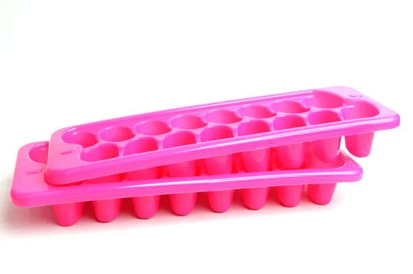 Plastic Pink Mold Ice Refrigeration Drinks — Stock Photo, Image