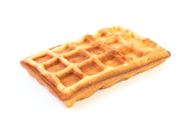 Waffle kıvrılmış. Hazır, tatlı, waffle ızgarasında kızartılmış. Sabahları çay için nefis kahvaltı.