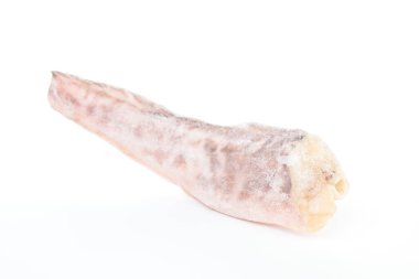 Donmuş dudak balığı. Balığın yüzeyinde donmuş kırmızı buz balığı. Buz. Nadir ve seyrek balık