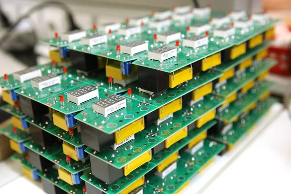 Electrical boards with parts for manual assembly of an electrical device. Digital indication. Manual assembly of radio components..