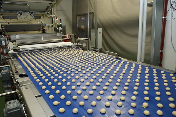 Close Automated Biscuit Cookies Shape Forming Machine Selective Focus Machine Stock Picture