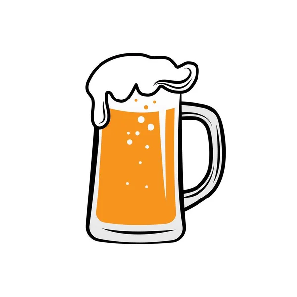 Ícone Vidro Caneca Cerveja Amarela Ilustração Isolada Desenho Animado Desenho —  Vetores de Stock