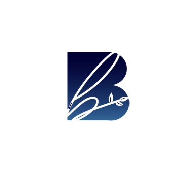 Bb simgesi mavi logo soyut kadın sembolü izole edilmiş