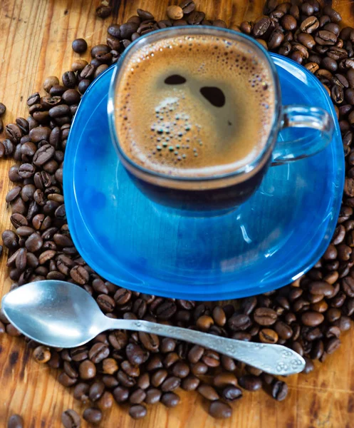 Bir Fincan Kahve Kahve Kahve Kahve Espresso Fasulye Kafe Kahve — Stok fotoğraf