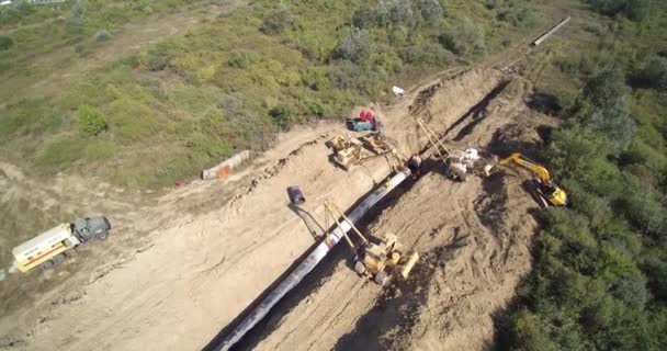Construcción de gasoductos para el transporte de gas a alta presión — Vídeos de Stock