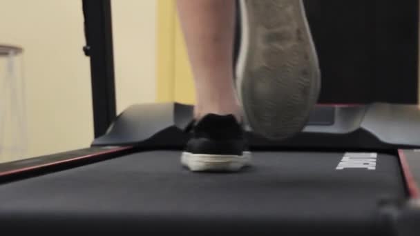 Close Legs Sports Treadmill — Stock Video