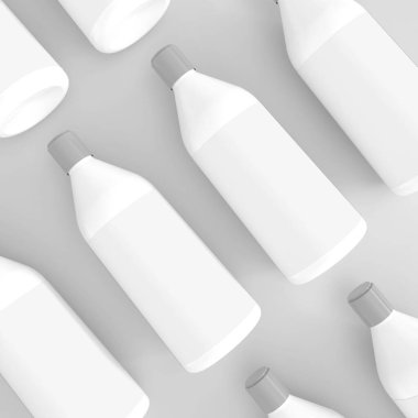 Plastik şişe modeli. Tasarımını modellemek için şablon. 3d illüstrasyon