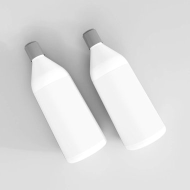 Plastik şişe modeli. Tasarımını modellemek için şablon. 3d illüstrasyon