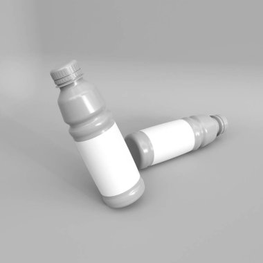 Plastik şişe modeli. Tasarımını modellemek için şablon. 3d illüstrasyon