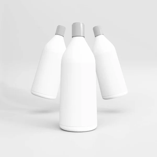 Plastic Flessenmodel Sjabloon Voor Het Modelleren Van Ontwerp Illustratie — Stockfoto